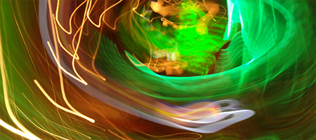 Abstract green glow light photography by Michelle Scullion