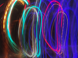 Circles of dancing light captured in long exposure