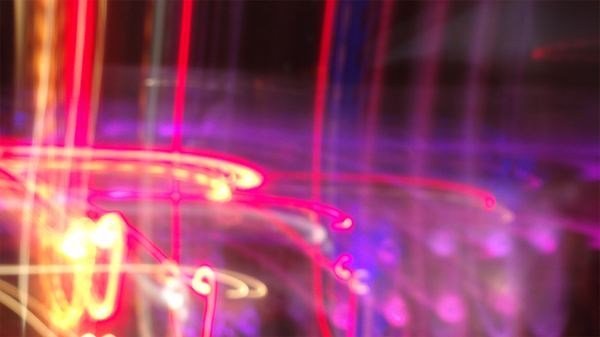 Dancing lights in pink, blue and gold