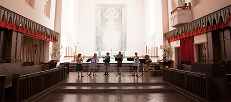 Flute choir performing live