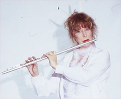 Michelle Scullion playing a white flute