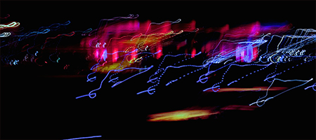 Light sculpture in the shape of a musical quaver